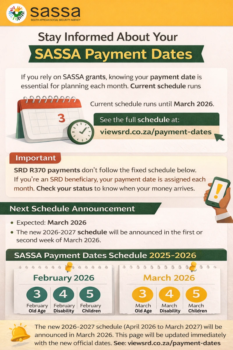 SASSA Payment Dates 2026 2027 All Social Grant Schedule SASSA Payment Dates 2026 2027 All Social Grant Schedule