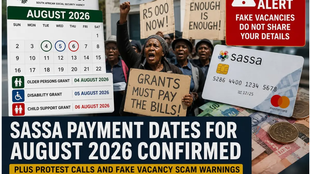SASSA Payment Dates for August Month 2026