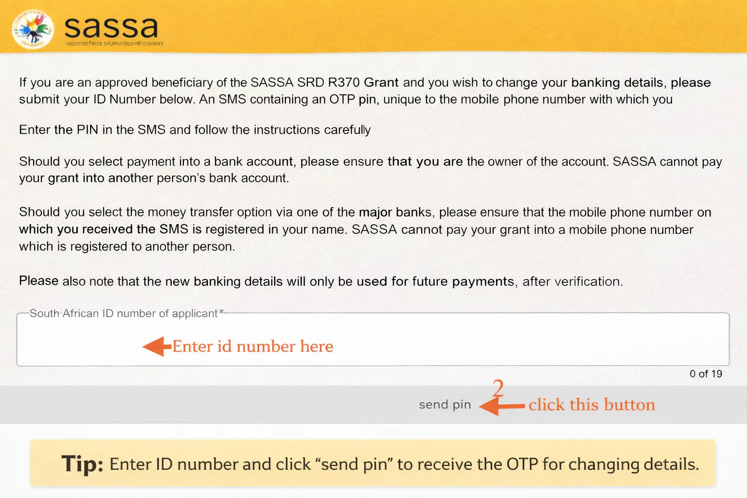 South African ID verification to verify original SASSA applicant